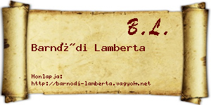 Barnódi Lamberta névjegykártya
